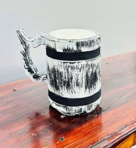 Nautical Replica Hub Boccale da birra in legno fatto a mano, per campeggio, viaggi, attività all'aperto, da uomo, tazza da tè e caffè con manico, boccale artigianale