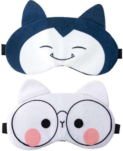 2 Stück Schlafmaske Kinder Ultraweich Mädchen Lichtblockierende Augenblende mit Gummiband Süße für Kinder Tiere Schlafbrille für Mädchen Jungen Damen Nickerchen Reisen verstellbare Augenmaske
