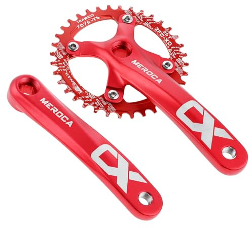 SURIEEN 170 mm Vierkant-Kurbelgarnitur für Mountainbike mit 104 BCD 36T Kettenblatt, Singlespeed, Kurbelarm-Set für MTB