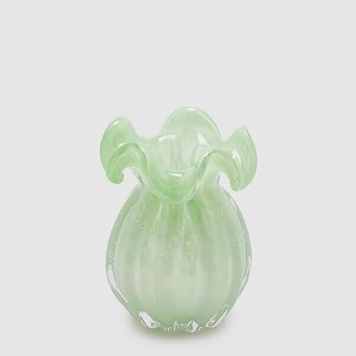 EDG Enzo De Gasperi Vaso Sacchetto H 14 Cm D 11 Cm Vetro Light Green