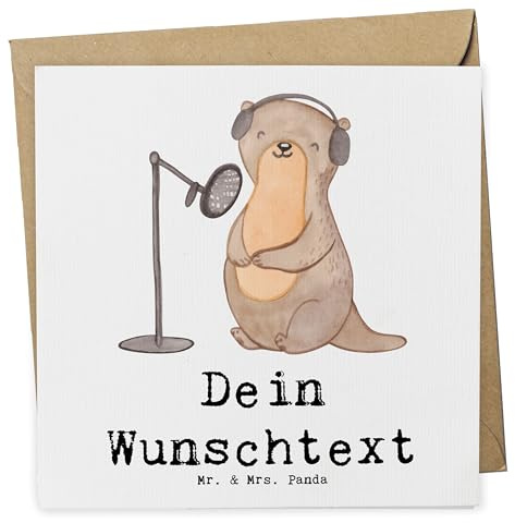 Mr. & Mrs. Panda karte personalisiert Otter Podcast aufnehmen - Personalisierte Geschenke, Karten, Produzieren, Podcaster, Podcasterin, Geschenk, Postkarte, Grußkarten