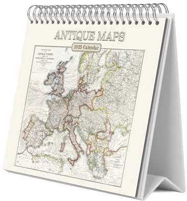 Grupo Erik Kalender 2025 Tischkalender Antike Landkarten Kalender 2025 Familienplaner Tischkalender 2025 zum Aufstellen 20 x 17 cm Jahreskalender 2025