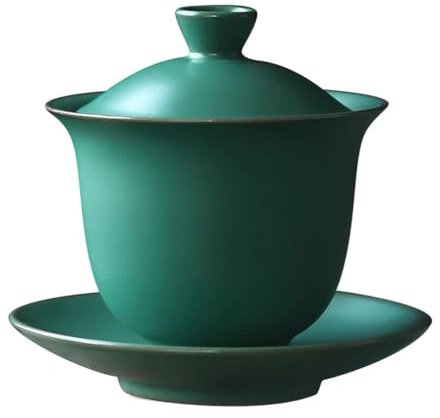 YUBAOLI Tasse à thé Chinoise, Tasse en céramique avec Couvercle, 160 ML, soupière rétro en céramique Gaiwan Kung Fu, Bol à thé Chauffant, Service à thé Kung Fu