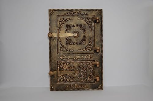 Euro Sezam - Ofentür aus Gusseisen - Dicke Ofentür - Pizzaofentür - DZ061-2 Tür - 29x44,5cm (Kupferartig)