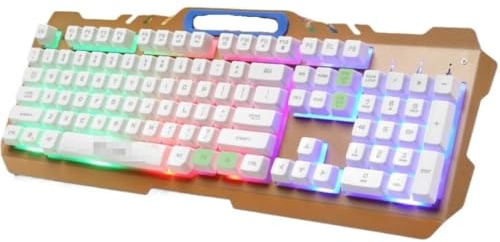 GTOULHH Combo Clavier et Souris, Clavier D'ordinateur De Jeu Clavier Filaire Rétroéclairé Clavier Filaire Clavier De Jeu Rétroéclairé Ensemble Clavier(White)