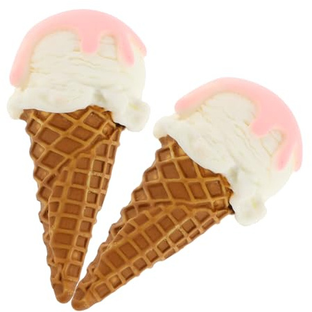 2pcs Realistic Ice Cream Props Resin Dessert Models | Party Decoration for Photo Shoots, Lifelike Vibrant Look, Eyecatching Exhibition Display