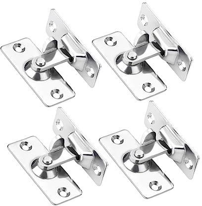 jojofuny 4pièces Loquet Porte Solide Acier Inoxydable Verrou De Sécurité Pour Porte Intérieure Et Extérieure Installation Facile Avec Argentées