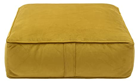 Loft 25 Cojín de Suelo Acolchado, Medida 60 x 60 x 20 cm, Cojín Suelo Cuadrado, Cojines para Palets, Banco, Silla y Suelo, Asiento Cómodo Decorativo para Interior (Cúrcuma)