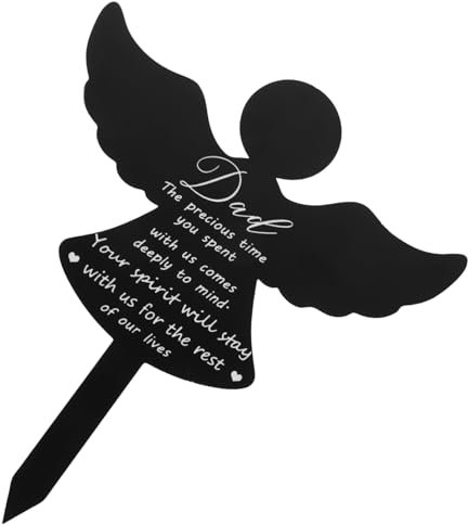 Toddmomy De Ángel Acrílico Estaca Conmemorativa para Tumba Decoración Cementerio