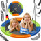 KESSER® Altalena a nido d'uccello, diametro 100 cm, carico massimo 300 kg, con cuscino e 4 maniglie regolabili, per bambini e adulti, multicolore