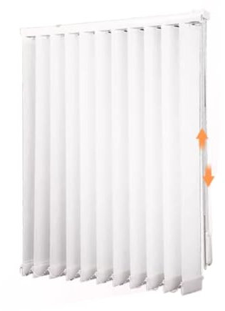 LRYELWA Lamellenvorhang Weiß Vertikaljalousie Blickdicht lichtdurchlässig Tür Fenster Lamellen Rollo Schiebegardine Sichtschutz,Inklusive Montagematerial,Anpassbare Farben (60cm x 155cm)