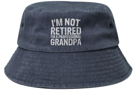 'Bucket Hat I'm Not Retired I'm A Professional Grandpa' roliga fiskarhattar hopfällbara solskyddskepsar andningsbar strandmössa för vandring camping utomhus, Hinkhatt 1245, M