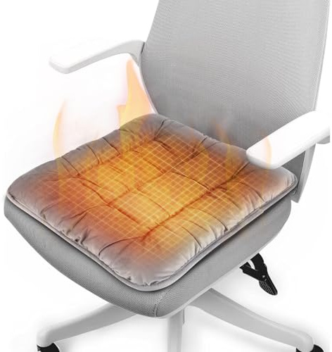 Beheiztes Sitzkissen aus Holländischem Samt, 3-stufige Temperaturregelung 45-65°C mit USB-Schnellheizung, waschbar & tragbar, für Stadion, Büro, Reise, Rollstuhl, Picknick, Outdoor-Aktivitäten