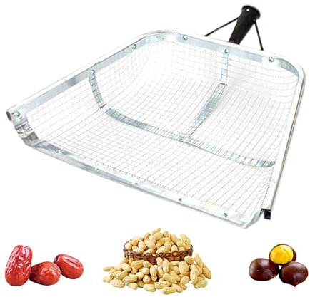 Gardening Soil Sifter, Compost Sifter Screen, Garden Riddle Mesh Sieves, Grain Sieve Shovel, Gardening Sand Mesh Sifter, Stainless Steel Easy Grip Sifting Shovel for Farming Harvest Strainer
