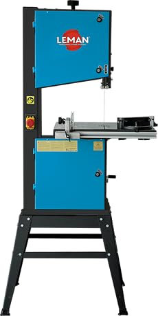 LEMAN - Sega a nastro SRU355 per legno e metalli non ferrosi con piedistallo | Motore 900 W | Nastro 2490 mm | Taglio fino a 205 mm di altezza | 2 velocità | Ø volanti 350 mm