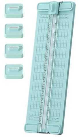 Taglierina per carta | Taglierina per carta fai da te | Affettatrice portatile con taglio bidirezionale, antiscivolo, precisione 4 in 1 per rivista, produzione di biglietti da visita, ufficio e scuola