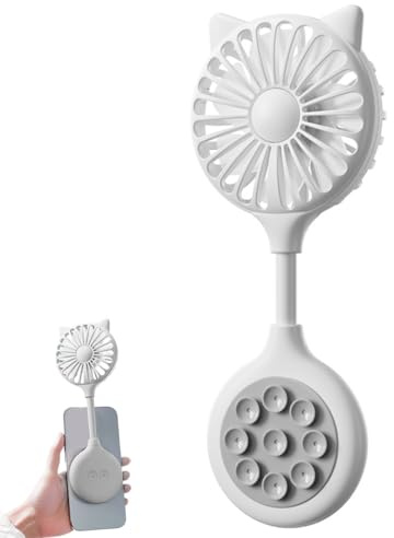 Tomedeks Mini Ventilador Portatil Usb con Ventosas, Mini Ventilador Giratorio 360°, 3 Velocidades/Ajuste Continuo De La Velocidad Del Aire, Ultra Silencioso, Ideal Para Oficinas, Aulas y Viajes