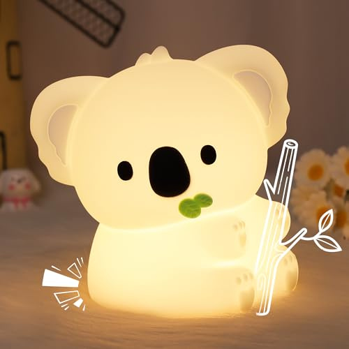 CoolGift Mart Koala-Geschenke, niedliches Koala-Silikon-Nachtlicht, Touch-Steuerung und Timer, über USB aufladbar, geeignet zum Stillen, Lesen, Arbeiten, Schlafen für Babys, Kinder, Jugendliche
