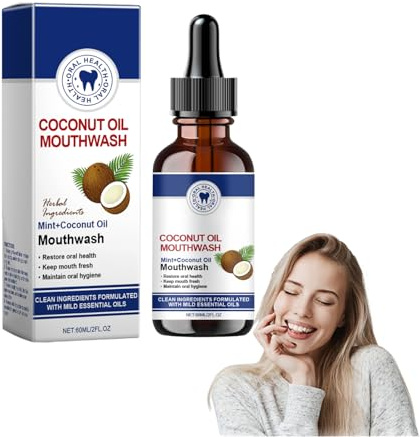 Rince-bouche blanchissant sans alcool - rinçage oral quotidien à la menthe naturelle pour une haleine fraîche, renforcement de l'émail et soins des dents sensibles, taille de voyage (1 bouteille)