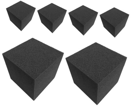 EXQUIMEUBLE 6pcs 20x20x20cm Square Acoustic Panels Low-frequency Sound Absorbing Cotton Soundproof Board for Studio Wall Soundproofing and Noise Reduction