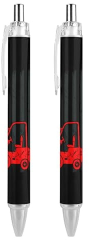 Lrtyuasq Crane Carrello elevatore Bandiera Americana Carino Penna A Sfera Retrattile Punta Fine 0.5mm Penna Scrittura Liscia per Casa Ufficio