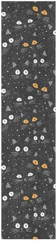Topper Cat Black Halloween Griptape für Skateboards mit Design, wasserdichtes Griffband für Roller, Longboard, Griptape, rutschfest, Cruiser-Griptape, 84 x 23 cm