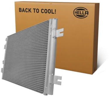 HELLA 8FC 366 221-551 Condensador, aire acondicionado - Tubos refrigerantes paralelo - Aluminio - con juntas - con secador