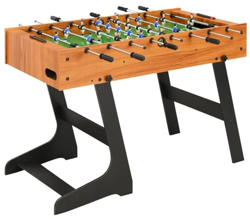 Mokuyary Klappbarer Kickertisch 121 x 61 x 80 cm Hellbraun, platzsparend Kicker Tischfußball, Kicker Tischfussball Tischkicker für Kinder und Erwachsene,