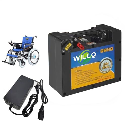 WILLQ Batería de Litio de 24 V, 12 Ah, 15 Ah y 18 Ah para Silla de Ruedas eléctrica de 24 voltios, Recargable y extraíble para Kit de Motor de 50-450 W con Enchufe Anderson,24v,12Ah