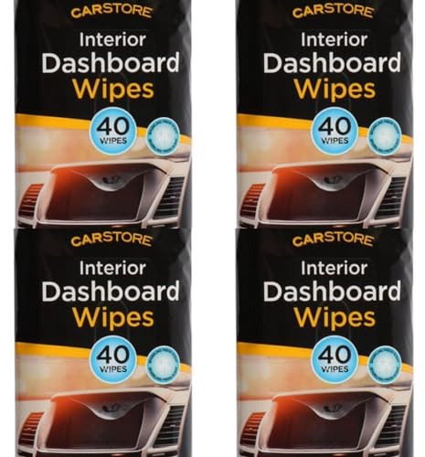 160 Car Dashboard Wipes (4 packs of 40) Extra strong Sparkling fresh scent Resealable packs