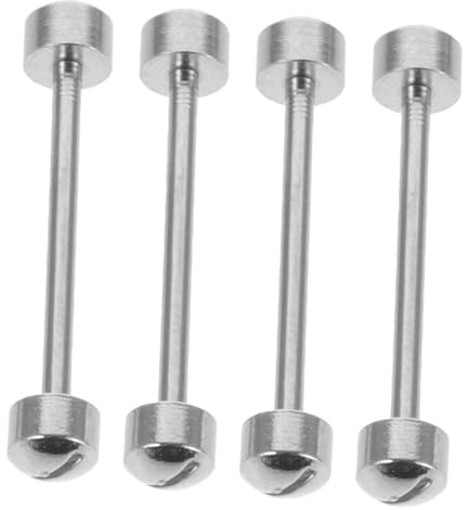 BESPORTBLE Varillas de Tornillo de Acero para Correas de Reloj 18 Mm, 4 Piezas, Pasadores de Conexión Atornillados para Reparación de Correas de Metal y Cuero, Herramientas de Relojería