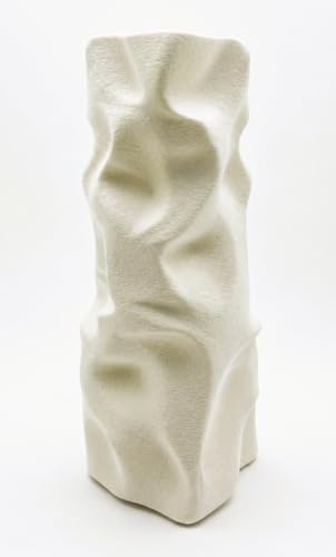 NEXHOME Vaso Decorativo Moderno Made in Italy Vaso di Design Artistico Ultra Resistente Antirottura, Scultura Contemporaneo per Arredo Casa, da Interno per Tavolo Mensola e Soggiorno (bianco)