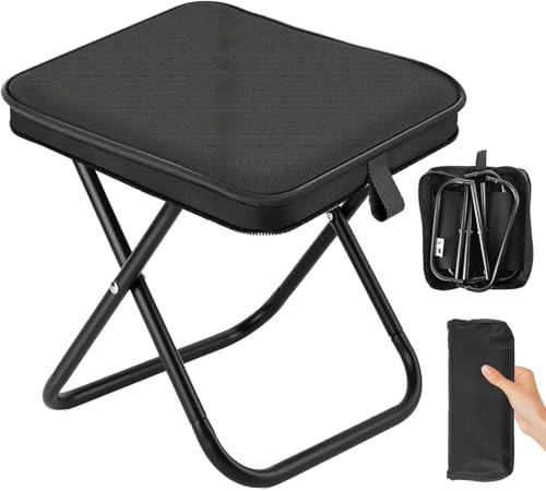 Gulxwis Sgabello Pieghevole da Campeggio, Portatile Leggero Sedia Pieghevole Resistente 120kg, Sgabello da Pesca Pieghevole, Sgabello Pieghevole Portatile Per Campeggio, Pesca, Escursioni e Viaggi
