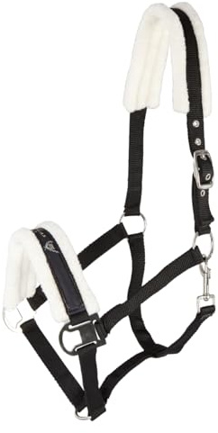 Pfiff 101515 Halfter mit Kunstfell unterlegt, Pferdehalfter Pony Full Cob