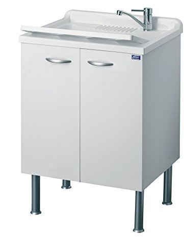 Negrari 6007SK Spülbecken, wasserabweisend, Weiß, 60 x 60 x 85H cm