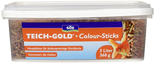 Söll 18802 TEICH-GOLD Colour-Sticks Hauptfutter 3 Liter - Proteine, Vitamine und Spurenelemente für ausgewogene Ernährung, Fischgesundheit und Fischvitalität zum Füttern im Gartenteich
