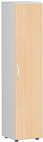 Gera Möbel Schranksystem Flex Flügeltürenschrank, Drehtürenschrank, Holzdekor, buche/lichtgrau, 40 x 42 x 180.8 cm