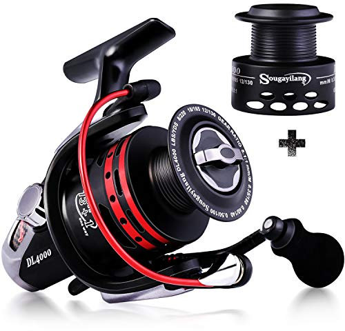 Sougayilang Angelrollen Leistungsstarke 13+1BB Spinnrollen Ultra Smooth Rolle für Salzwasser oder Süßwasser - Neu für 2018, Fierce DL 4000