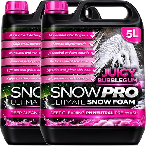 SnowPro Snow Foam Shampoo Car Wash Soap 10L pH Neutral Vehicle Cleaning Detailing Pre Wash Bubblegum Fragrance