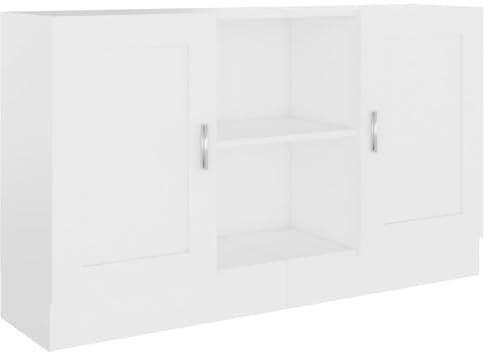 vidaXL Sideboard 2 Fächer 2 Türen Kommode Anrichte Beistellschrank Mehrzweckschrank Standschrank Schrank Weiß 120x30,5x70cm Holzwerkstoff
