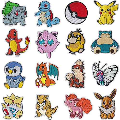 Azbel Stickerei zum Aufbügeln, 16 Stück, Vintage, zum Aufbügeln, für Kleidung, T-Shirt, Jeans, Jacke, Tasche