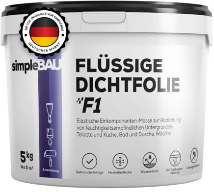 simpleBAU Dichtmasse Wasserdicht 5kg Lösemittelfrei Einkomponente Fliesen