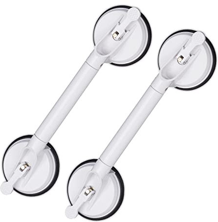 Relaxdays 1 x Sauggriff ausziehbar, 45-57,5 cm, Haltegriff für Dusche & Badewanne, 70kg, für Senioren, Wand, Saugheber, weiß