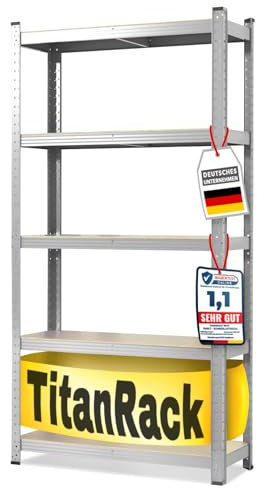 Karat Estantería para Cargas Pesadas para Garaje, sótano, Taller, estantería sin Tornillos, estantería de Almacenamiento, estantería esquinera, estantería de Rejilla (galvanizada, 200 x 90 x 60 cm)
