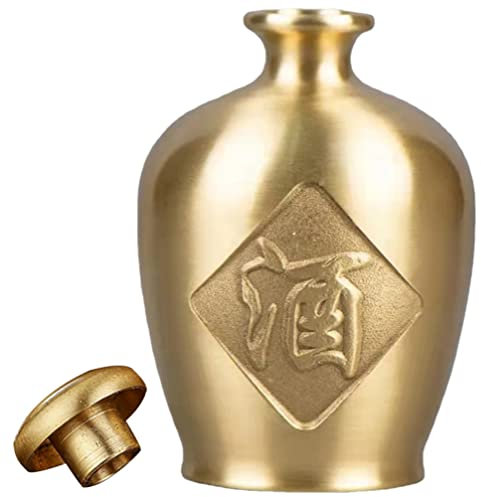Garneck Brass Craft Wine Pot Figurine Antique Decor for Living Bookshelf Table Small Pot-shape Ornament Home Decor