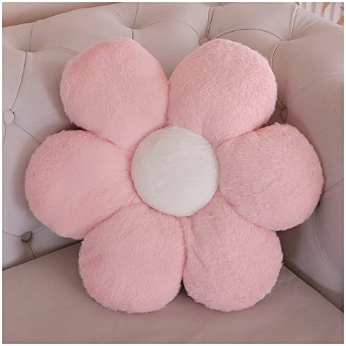 LANFIRE Blume Plüsch Kissen Bodenkissen Dekoratives Blumenkissen Sitzkissen Schlafsofa Kissen Möbel Innenkissen (50CM, Rosa)