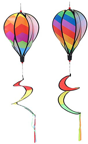 Cabilock 2 Stück Hängende Heißluftballons Outdoor Dekor Garten Windmühlendekor Spiralballon Bunte Windspiralen Dekor Für Feiertage Geburtstage Partys