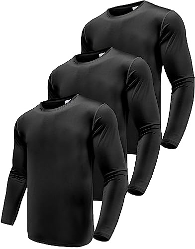 Boyzn Men's 1, 3 or 5 Pack Performance Long Sleeve T-Shirts, Quick Dry UPF 50+ Sun Protection Shirts, Moisture Wicking Sports Long Sleeve Running Tops, Athletic Gym Workout Shirts for Fishing Running