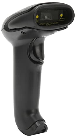1D Barcode Scanner, Tragbarer USB Barcode Scanner, Kabelgebundener 1D Barcode Leser, Handscannen von Etiketten, UPC EAN Leser, für Supermarkt Convenience Store Lager, Schwarz