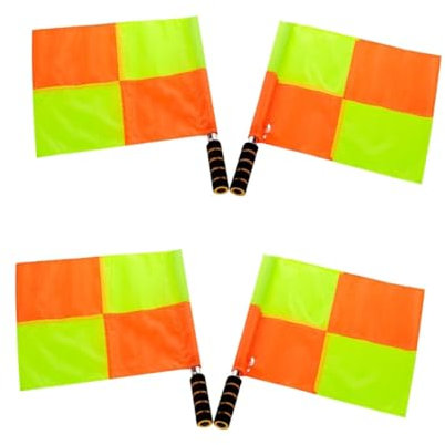 Toddmomy 4 Stück Flaggen des Schiedsrichterassistenten Fußballfahnen offizielle Flagge Zubehör-Handfahnen wehende Fahne Handzeichen-Flagge Signalflagge Eckfahne Banner Schiedsrichterfahne
